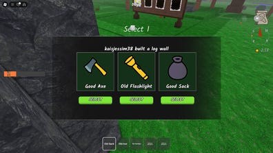 99 Nights in the Forest starting area with upgraded fire