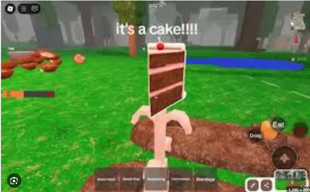 Cake healing items in 99 Nights in the Forest gameplay