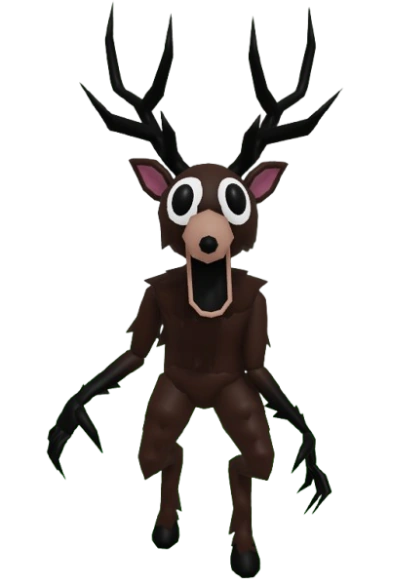 The mysterious Deer creature approaching camp during first night in 99 Nights in the Forest
