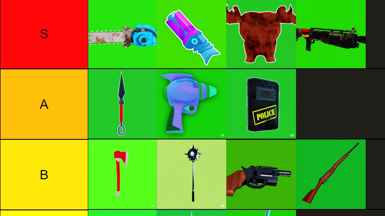 Comparison of different weapons for shooting around objects in 99 Nights in the Forest