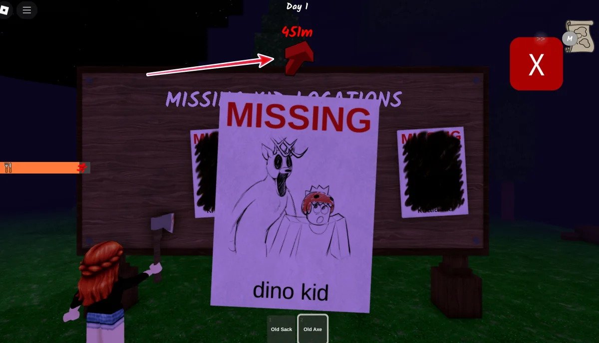 Compass tool pointing toward missing children locations