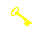 Yellow Key glowing brightly