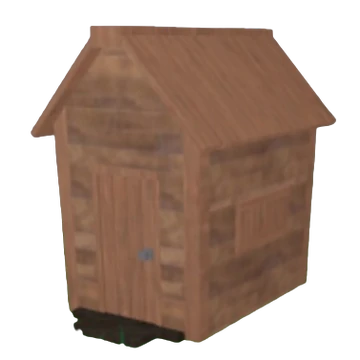 Wooden Shed in forest environment