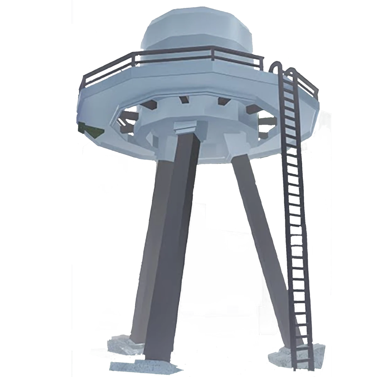 Water Tower structure in forest clearing