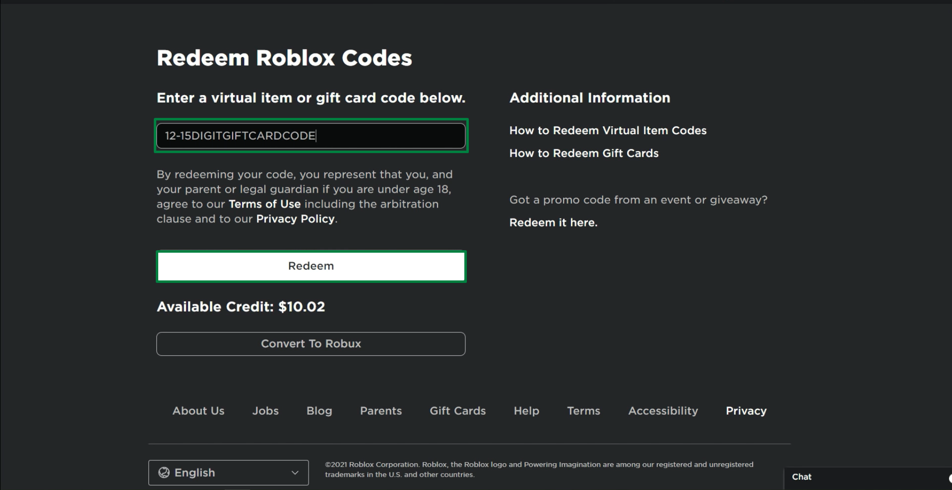 Roblox login screen interface