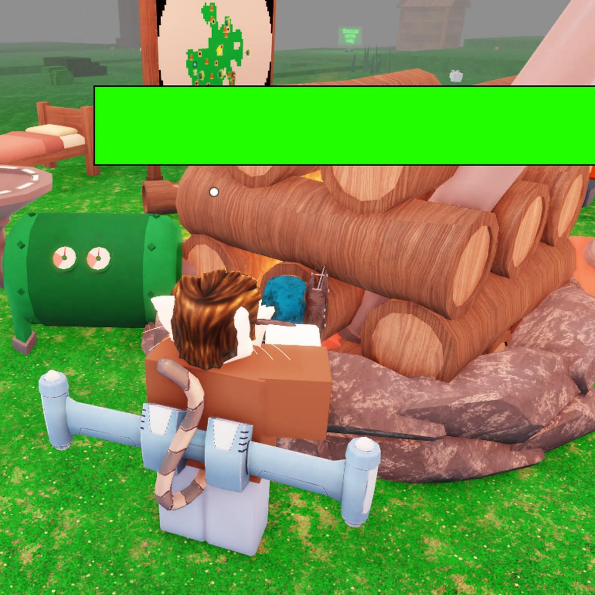 99 Nights in the Forest gameplay screenshot showing dark forest and campfire