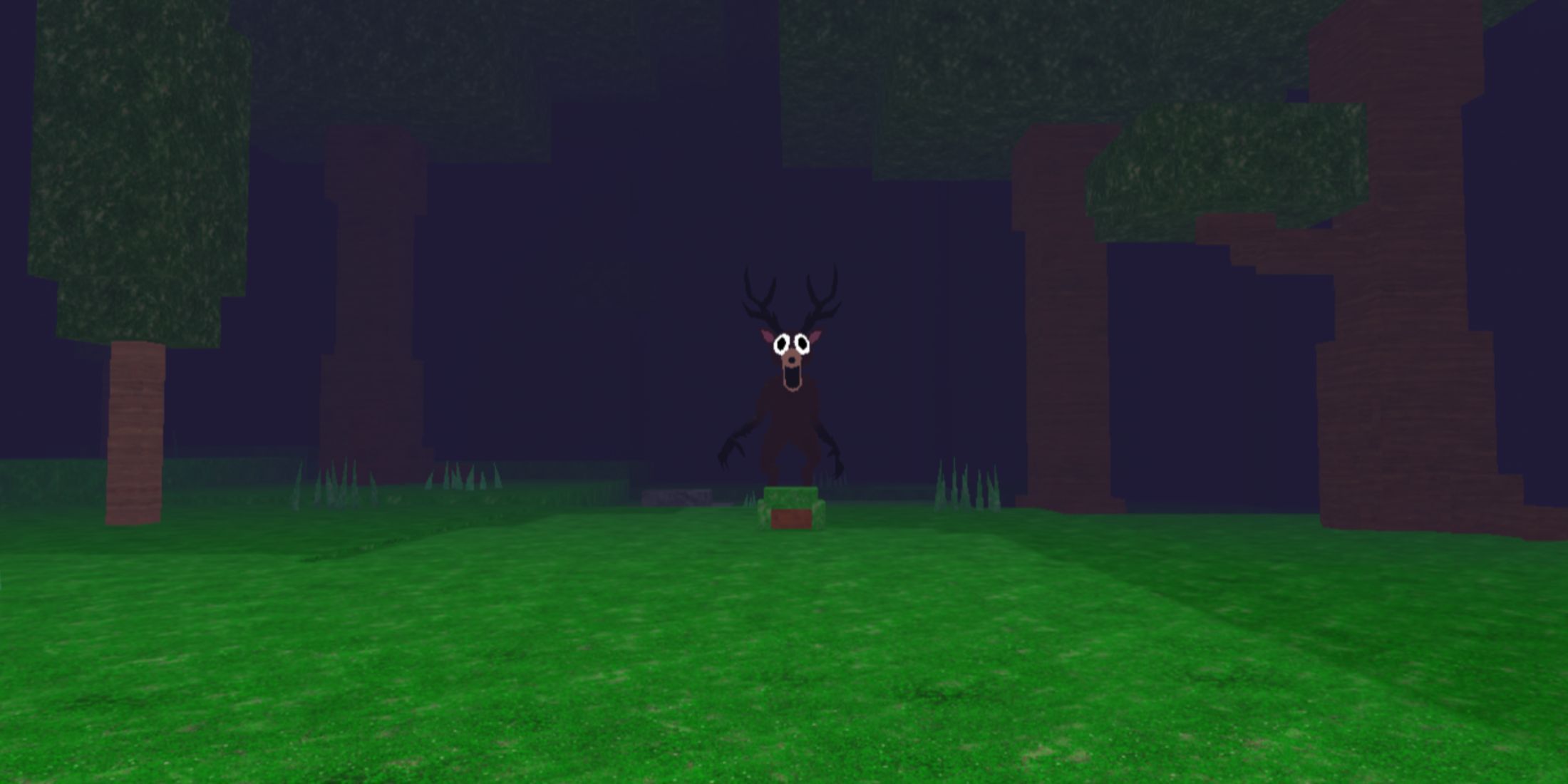 Campfire scene during night in 99 Nights in the Forest