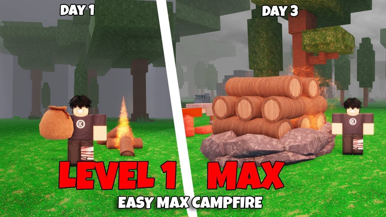 Upgraded campfire with enhanced protection in 99 Nights in the Forest